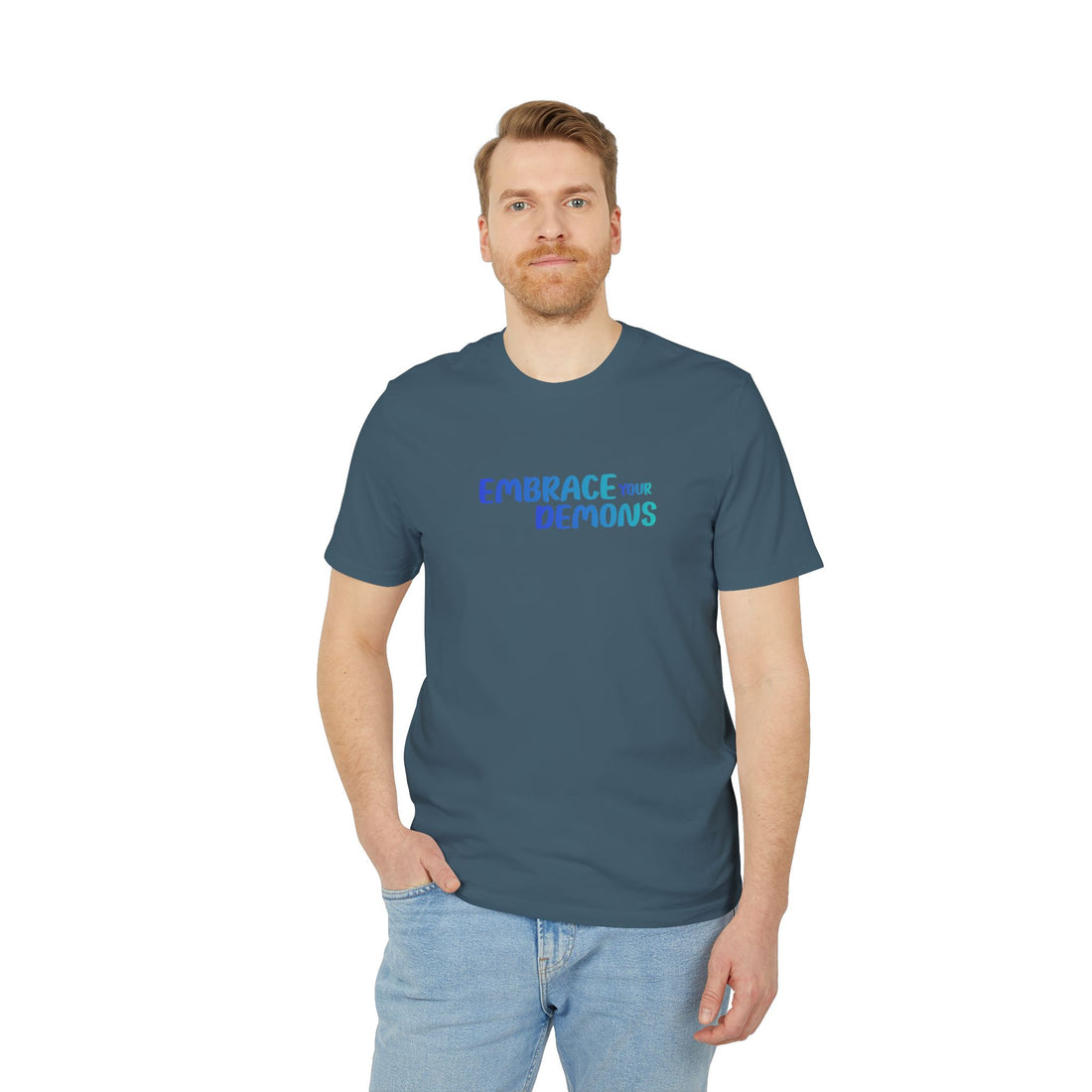 Embrace Your Demons T-Shirt — Cute Blue Fox 'Cold Heart, Warm Soul' Graphic Tee