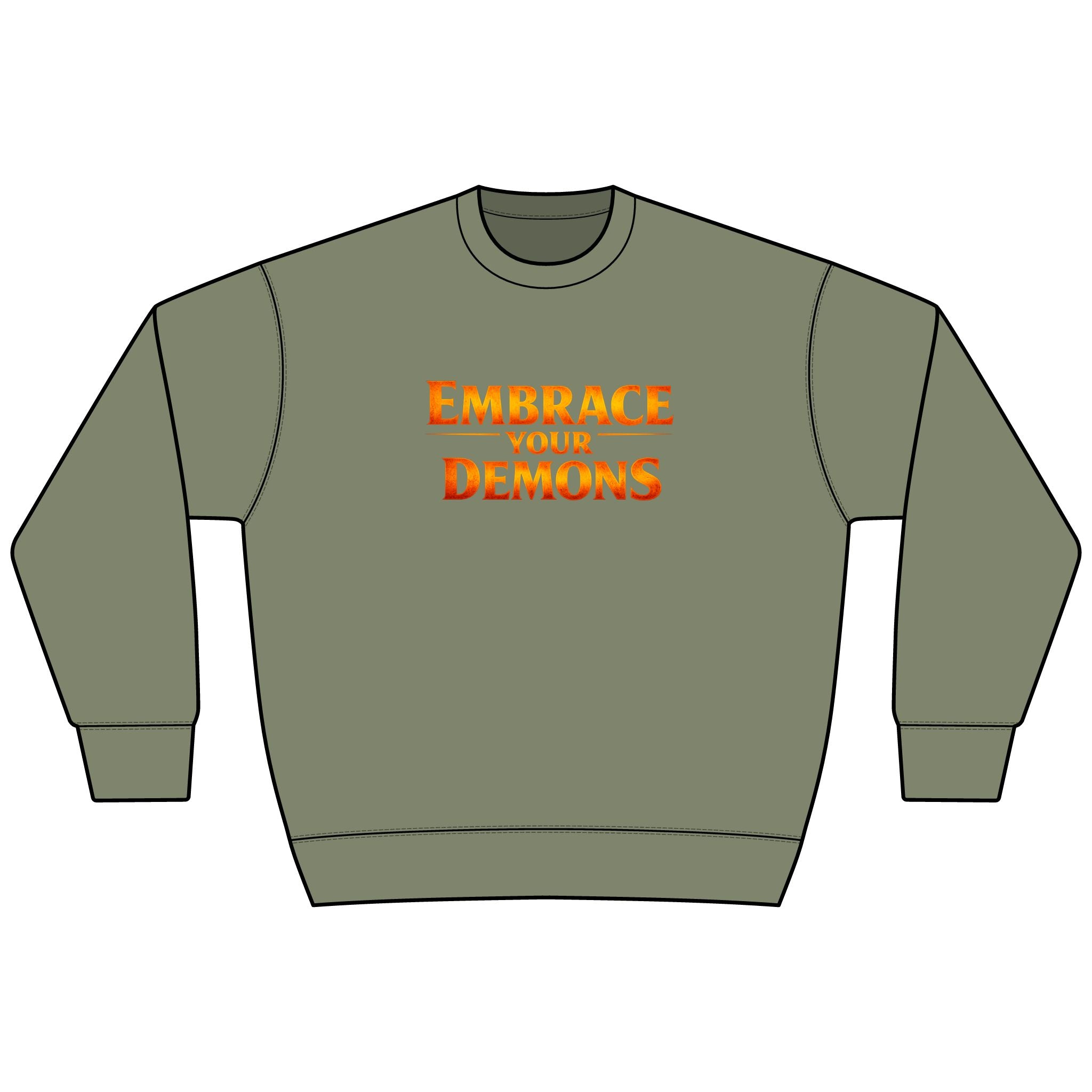Embrace Your Demons Sweatshirt — I Am Forged By My Shadow Graphic
