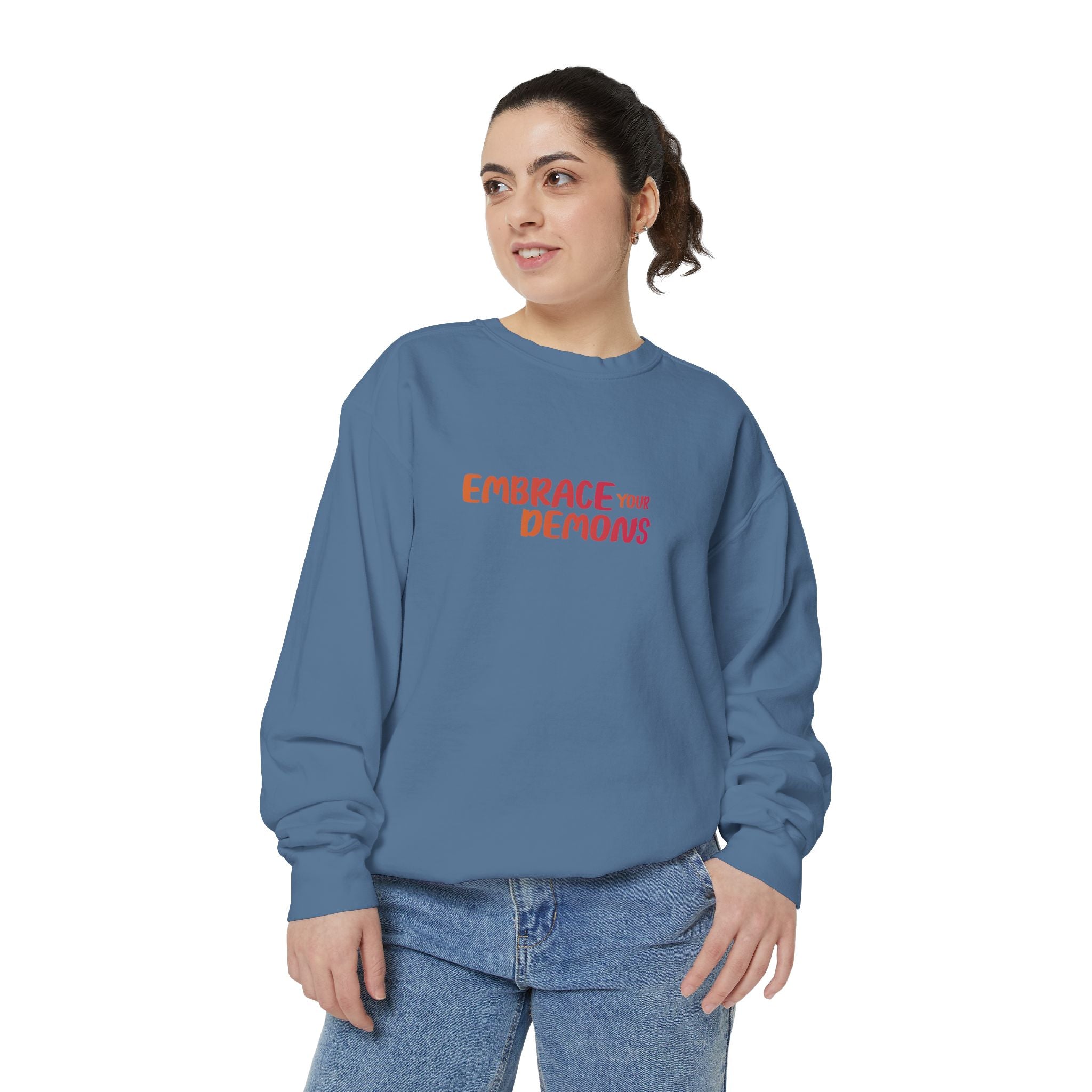 Embrace Your Demons Sweatshirt — Spiritual Fox Art Crewneck