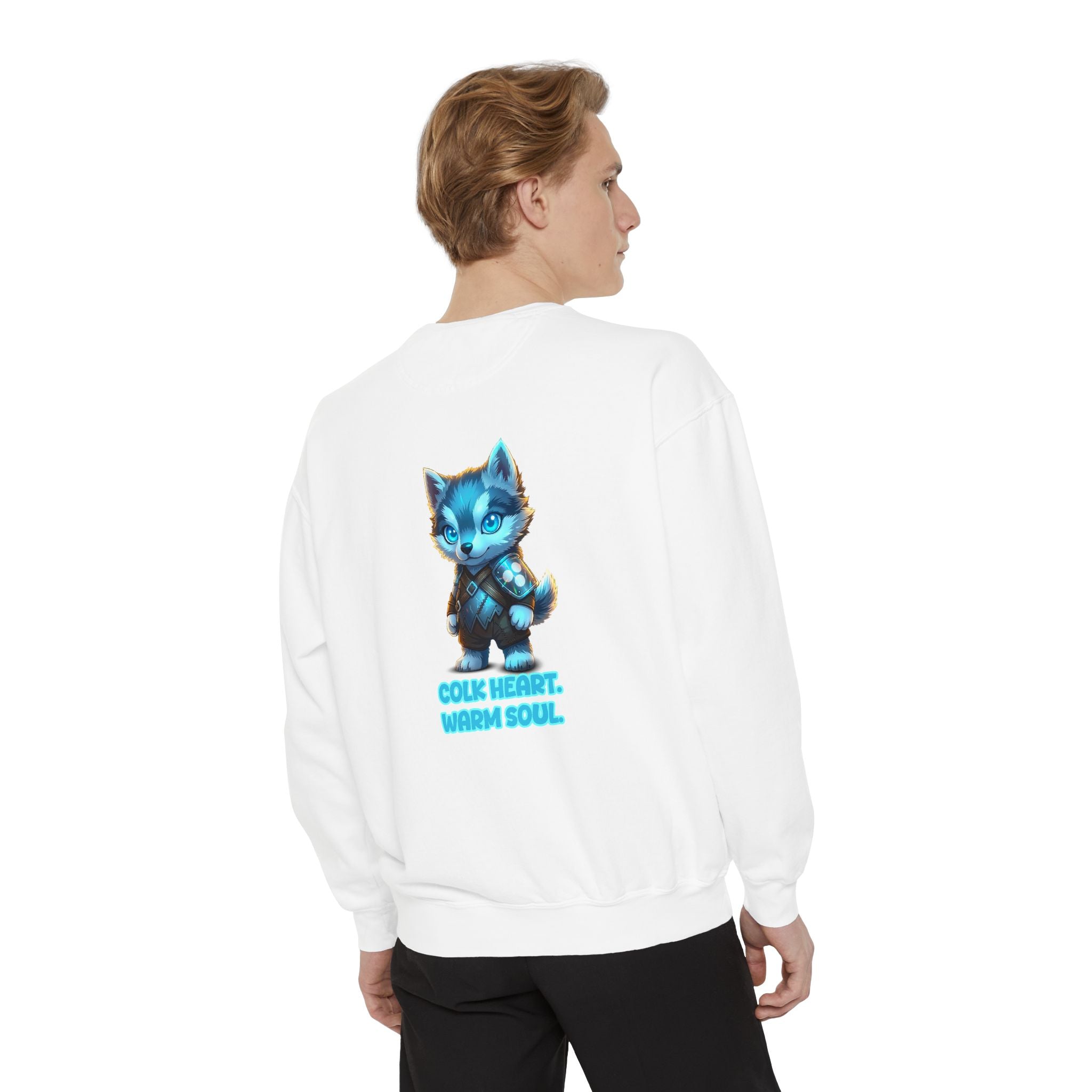 Embrace Your Demons Sweatshirt — "Cold Heart, Warm Soul" Cat Graphic Sweatshirt