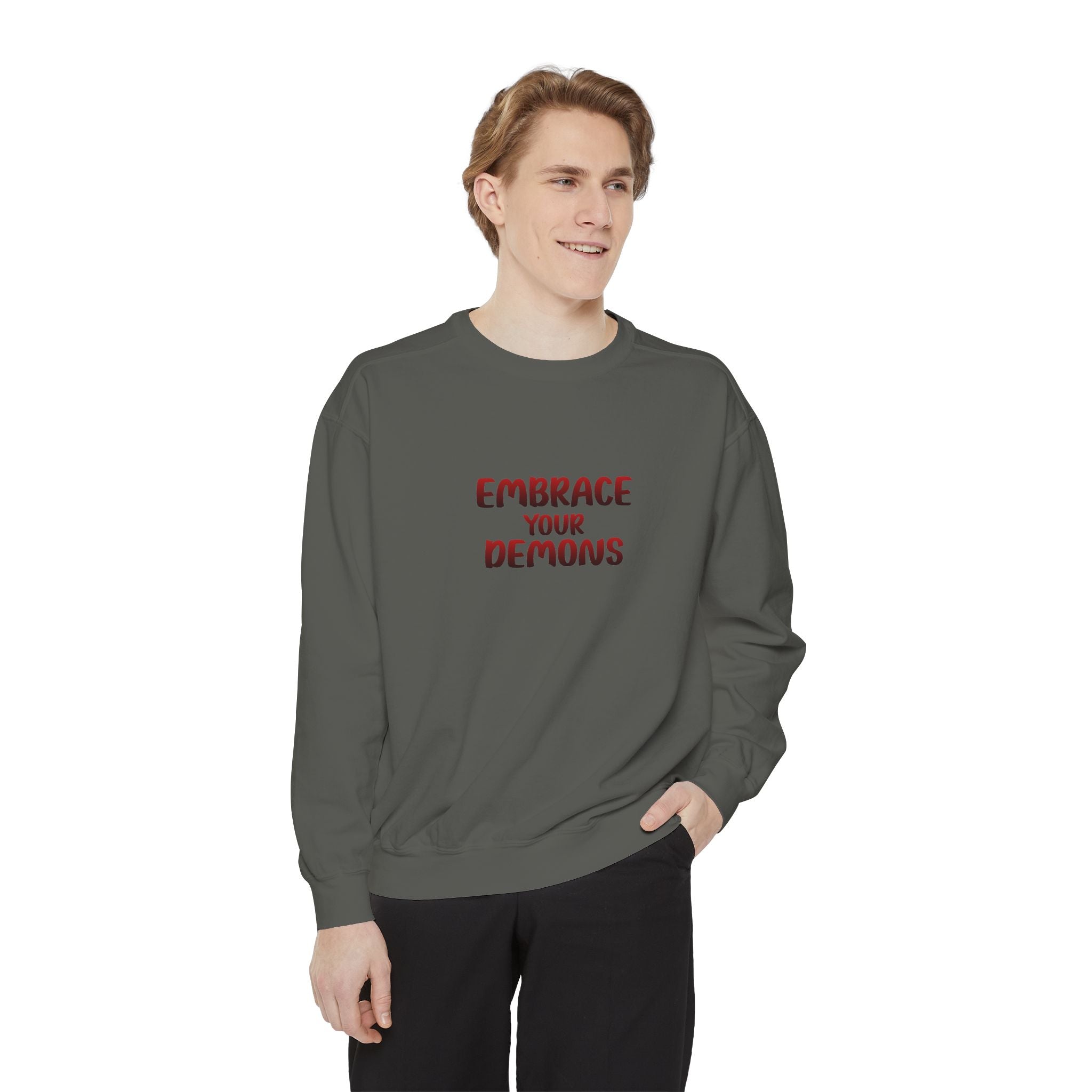 Embrace Your Demons Sweatshirt — Viking Warrior Graphic Crewneck