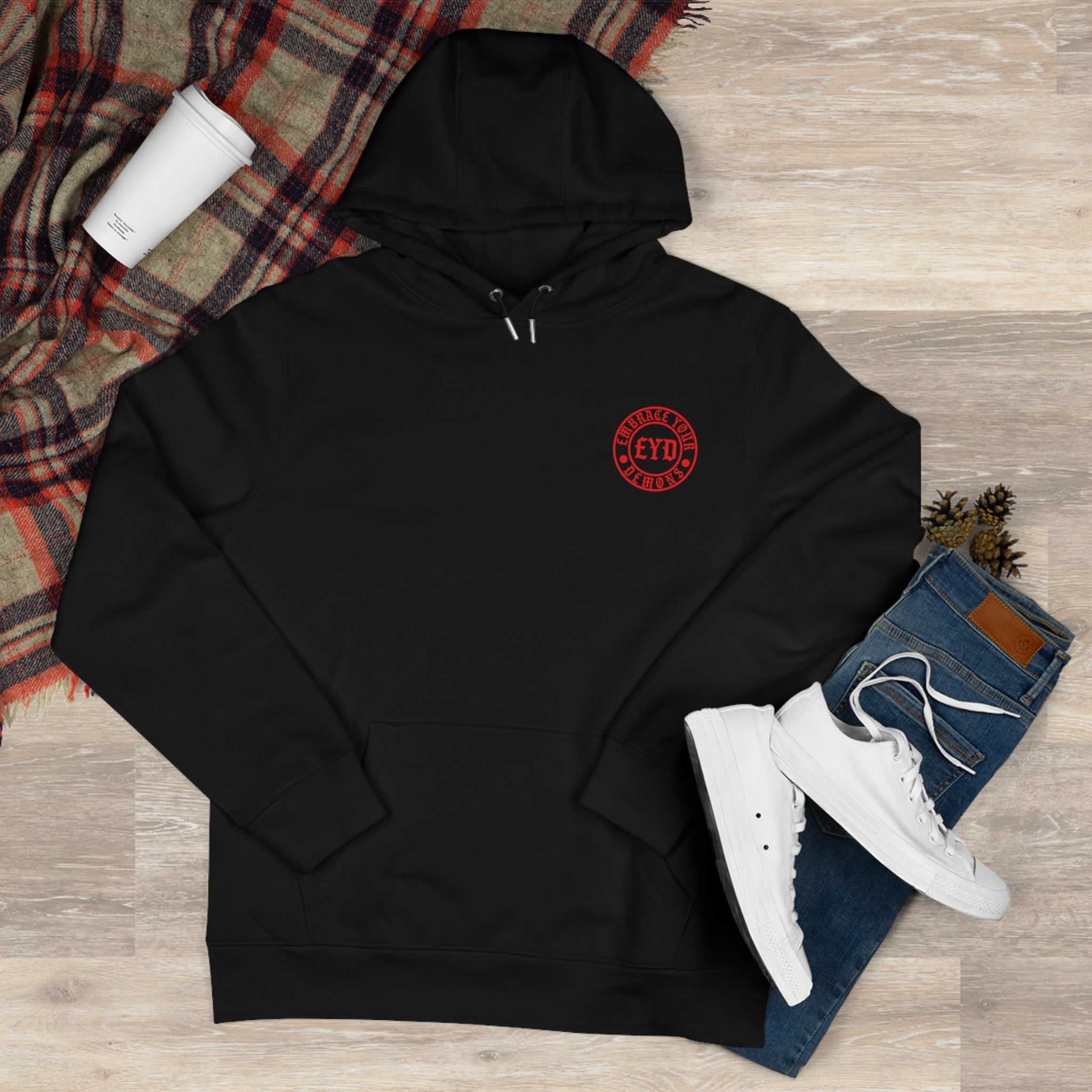 Embrace Your Demons Hoodie — Gothic Skeleton Angel King Hooded Sweatshirt - EMBRACE YOUR DEMONS