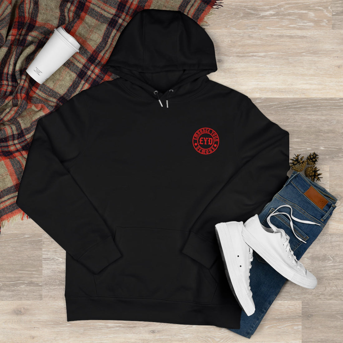 Embrace Your Demons Hoodie — Gothic Skeleton Angel King Hooded Sweatshirt - EMBRACE YOUR DEMONS