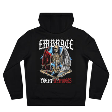 Embrace Your Demons Hoodie — Gothic Skeleton Angel King Hooded Sweatshirt - EMBRACE YOUR DEMONS
