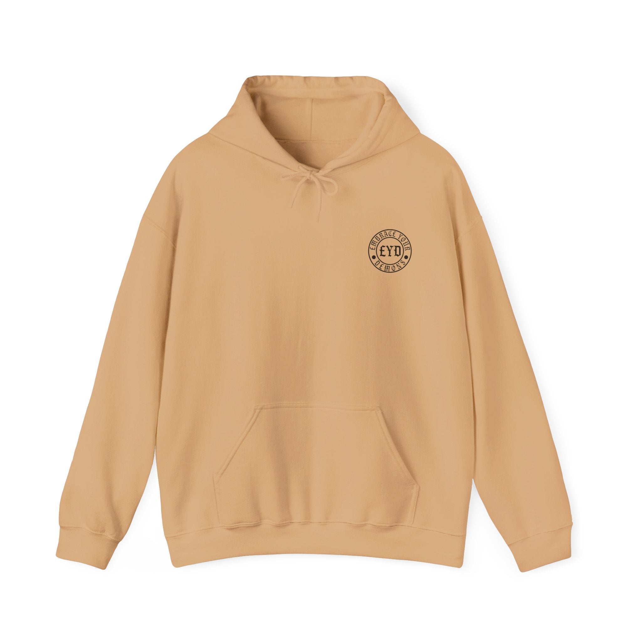 Heavyweight Hoodie — “The Loudest Fights Happen Inside” Graphic Back Print - EMBRACE YOUR DEMONS