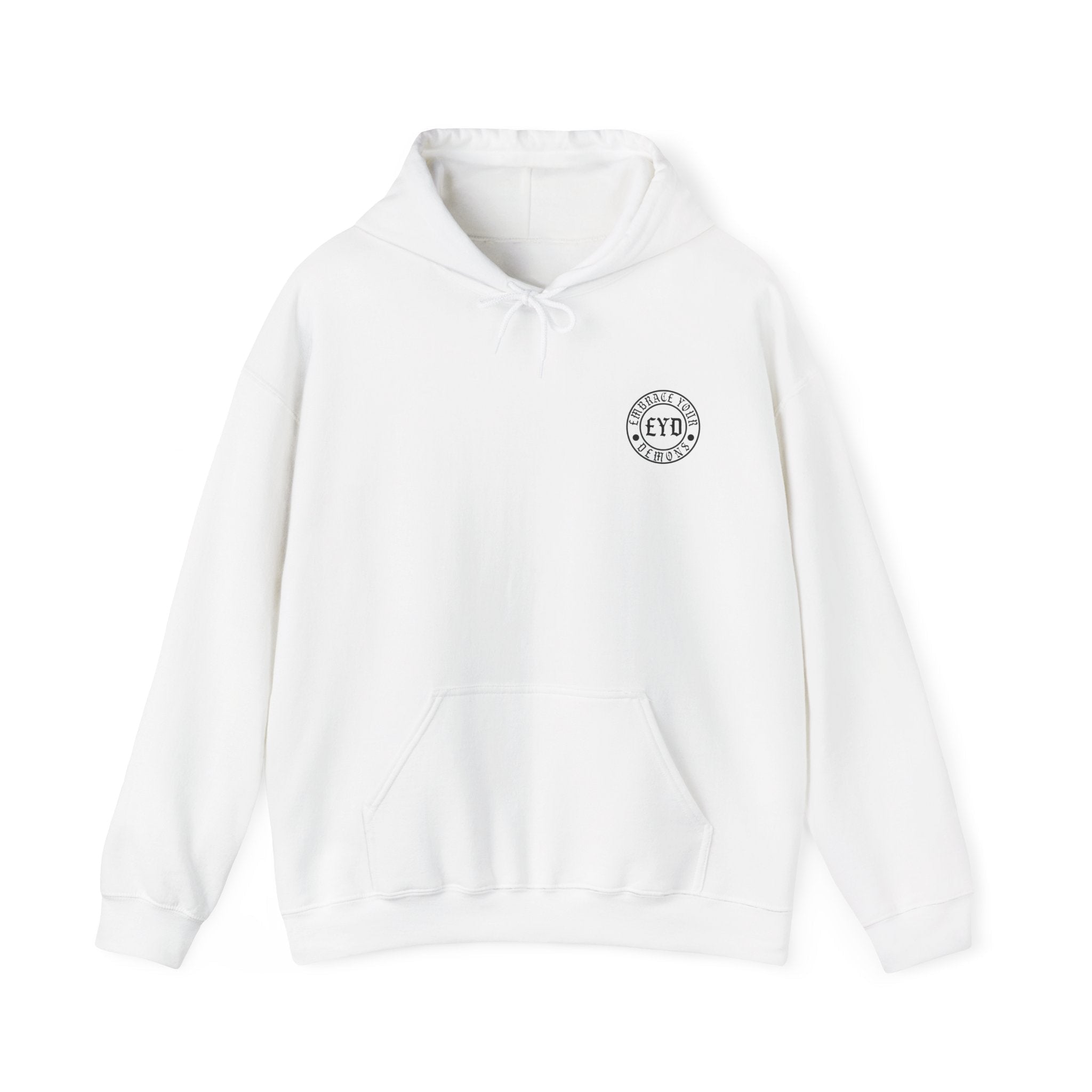 Heavyweight Hoodie — “The Loudest Fights Happen Inside” Graphic Back Print - EMBRACE YOUR DEMONS