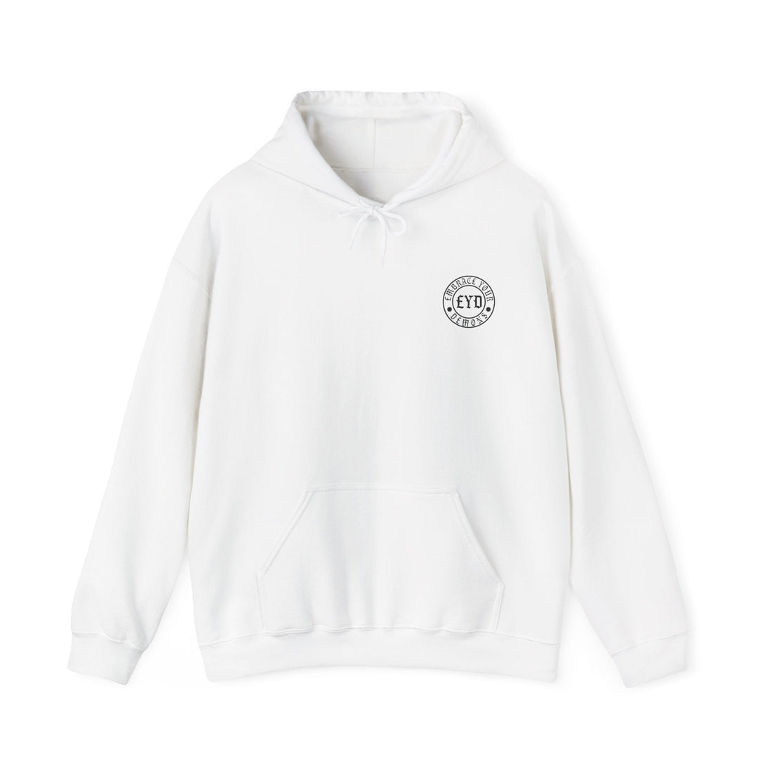Heavyweight Hoodie — “The Loudest Fights Happen Inside” Graphic Back Print - EMBRACE YOUR DEMONS