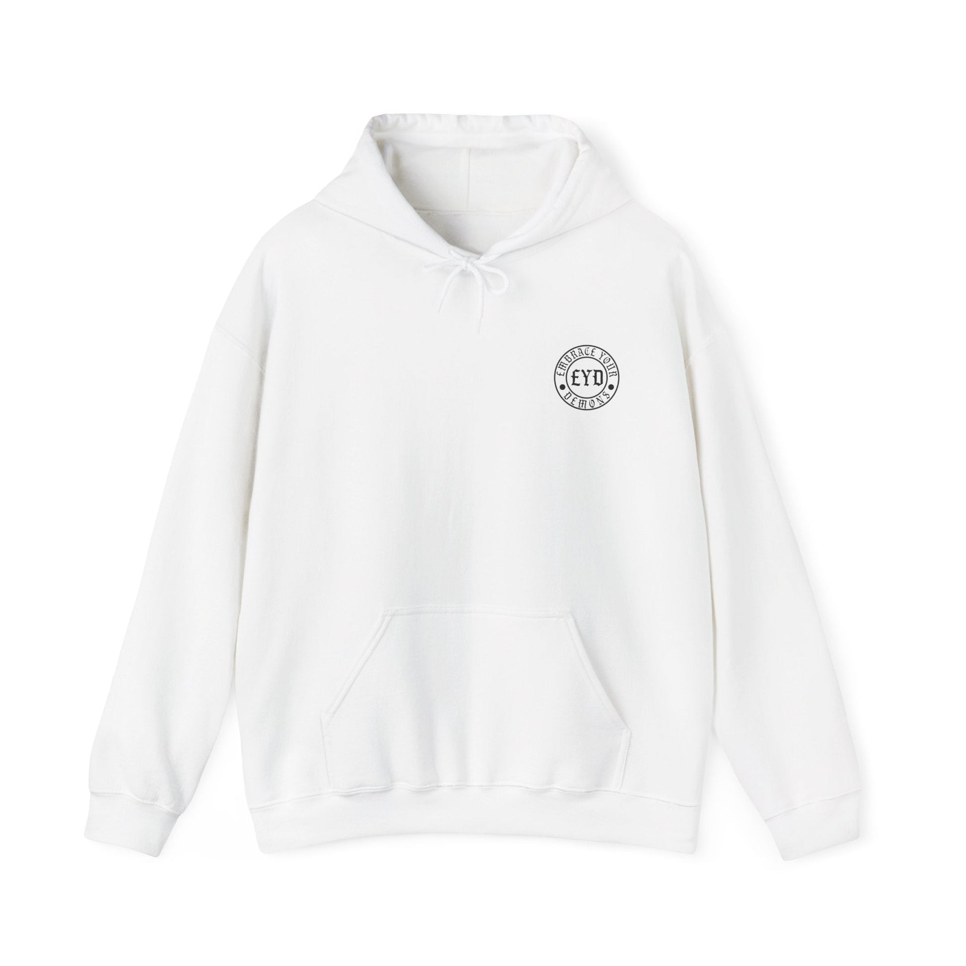 Heavyweight Hoodie — “The Loudest Fights Happen Inside” Graphic Back Print - EMBRACE YOUR DEMONS