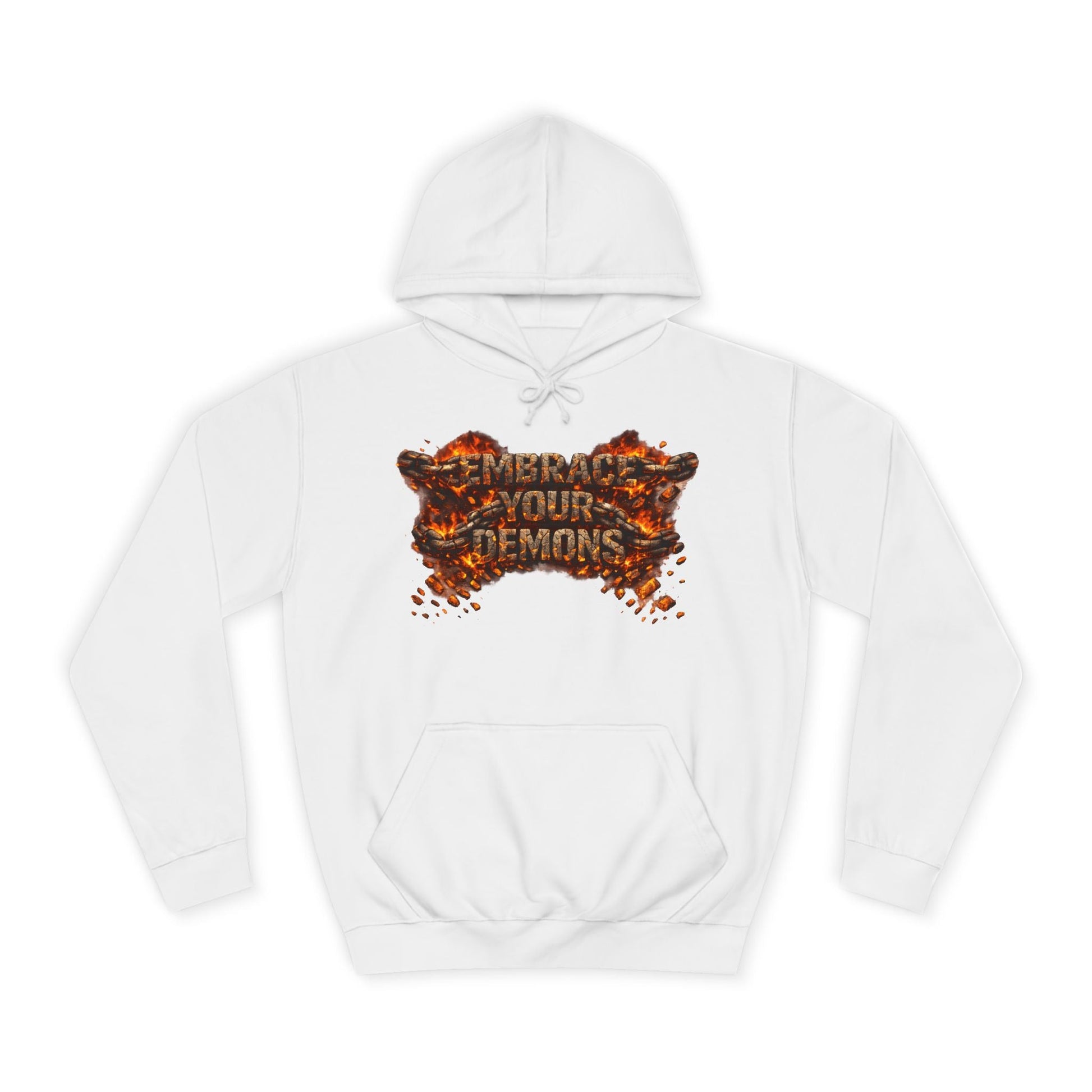 Hoodie — 'Embrace Your Demons' Graphic Hoodie with 'Pain Into Power' Back Art - EMBRACE YOUR DEMONS