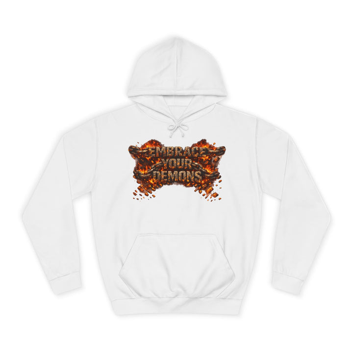 Hoodie — 'Embrace Your Demons' Graphic Hoodie with 'Pain Into Power' Back Art - EMBRACE YOUR DEMONS