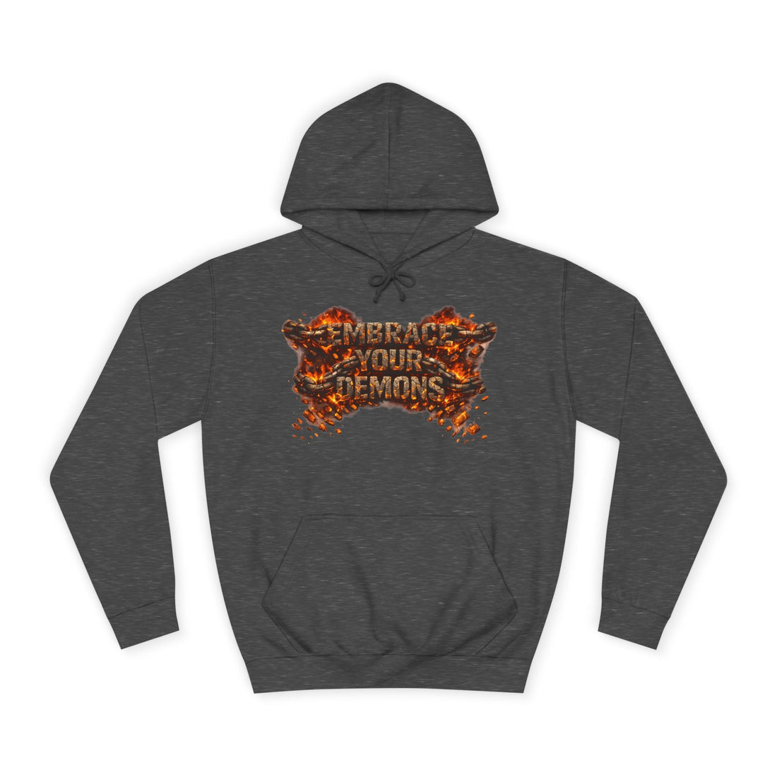 Hoodie — 'Embrace Your Demons' Graphic Hoodie with 'Pain Into Power' Back Art - EMBRACE YOUR DEMONS