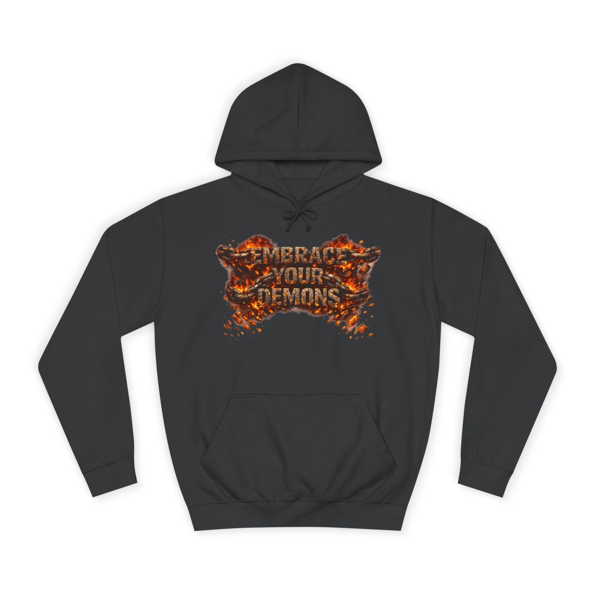 Hoodie — 'Embrace Your Demons' Graphic Hoodie with 'Pain Into Power' Back Art - EMBRACE YOUR DEMONS