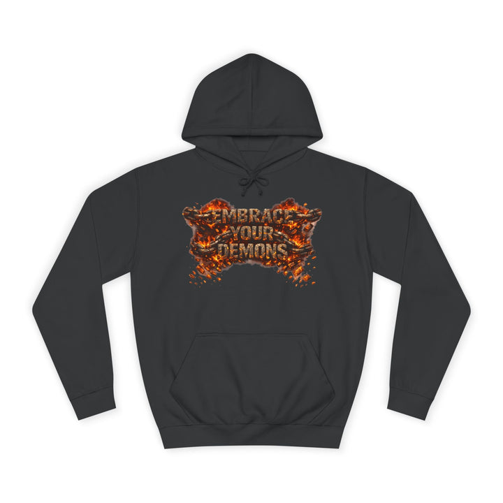 Hoodie — 'Embrace Your Demons' Graphic Hoodie with 'Pain Into Power' Back Art - EMBRACE YOUR DEMONS