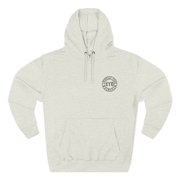 Phoenix Rising Fleece Hoodie — "I Am Healing, I Am Reclaimed" Graphic - EMBRACE YOUR DEMONS