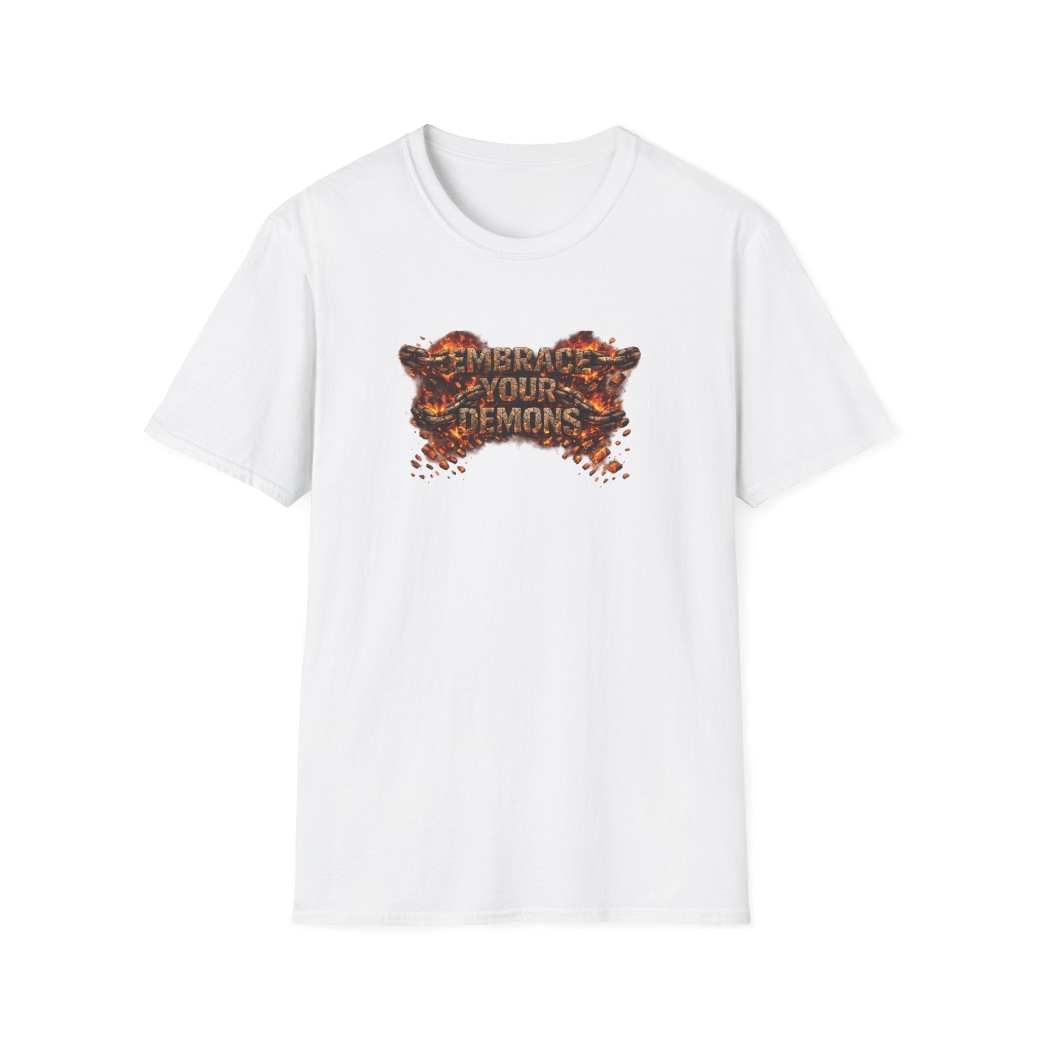 T-Shirt — "Embrace Your Demons / Pain Into Power" Motivational Graphic Tee - EMBRACE YOUR DEMONS