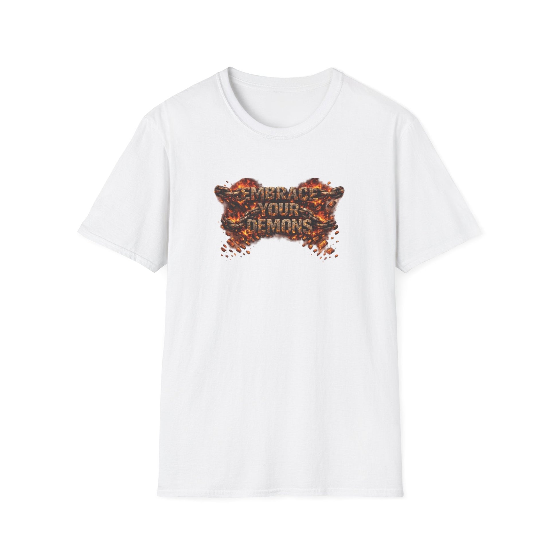 T-Shirt — "Embrace Your Demons / Pain Into Power" Motivational Graphic Tee - EMBRACE YOUR DEMONS