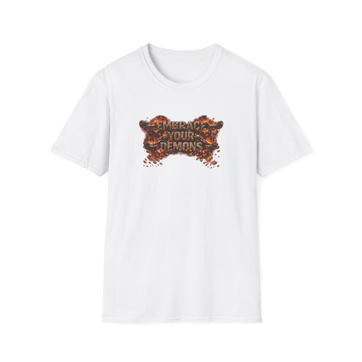 T-Shirt — "Embrace Your Demons / Pain Into Power" Motivational Graphic Tee - EMBRACE YOUR DEMONS
