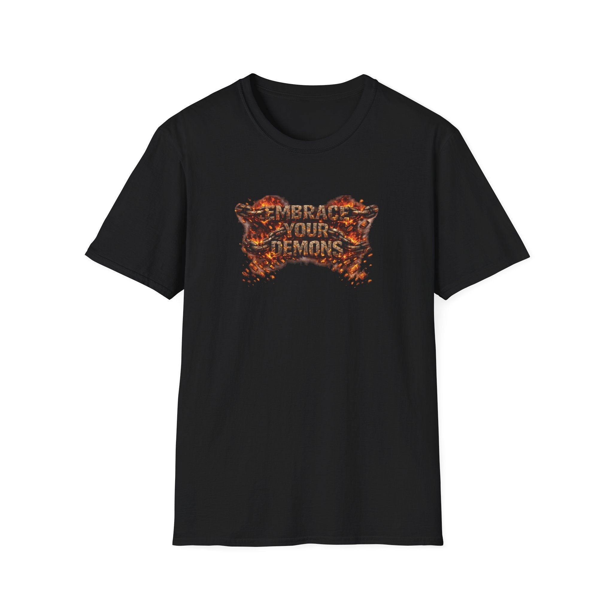 T-Shirt — "Embrace Your Demons / Pain Into Power" Motivational Graphic Tee - EMBRACE YOUR DEMONS